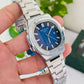 PP Date working white Chain Wrist Watch With Blue Dial